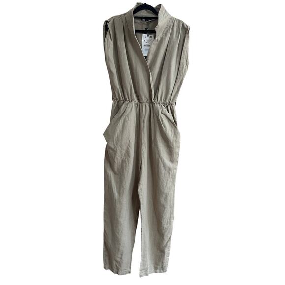 Zara Pants - Women's Zara Linen Blend Jumpsuit - Size Small